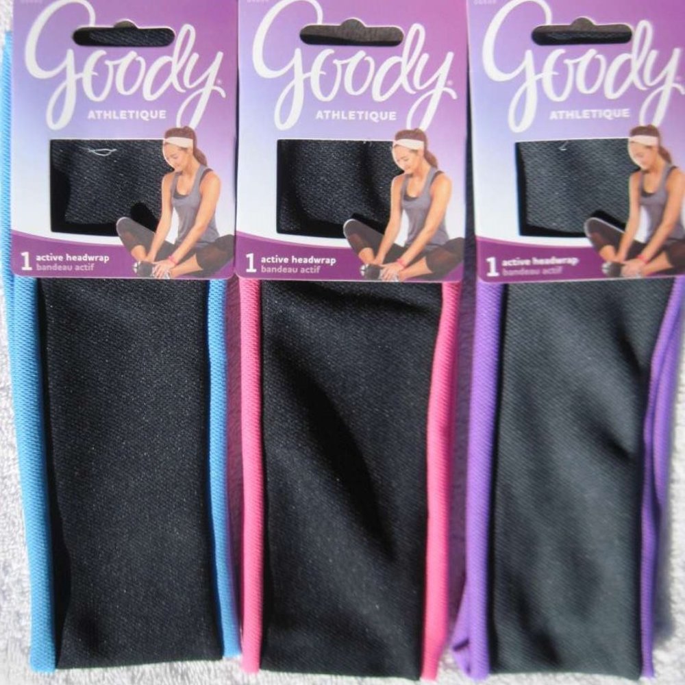Goody Athletique Soft Wide Fabric Active Headwrap Headband Workout Band Black